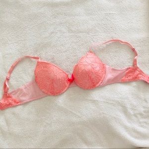 Pink Lacy Push-Up Bra 34C